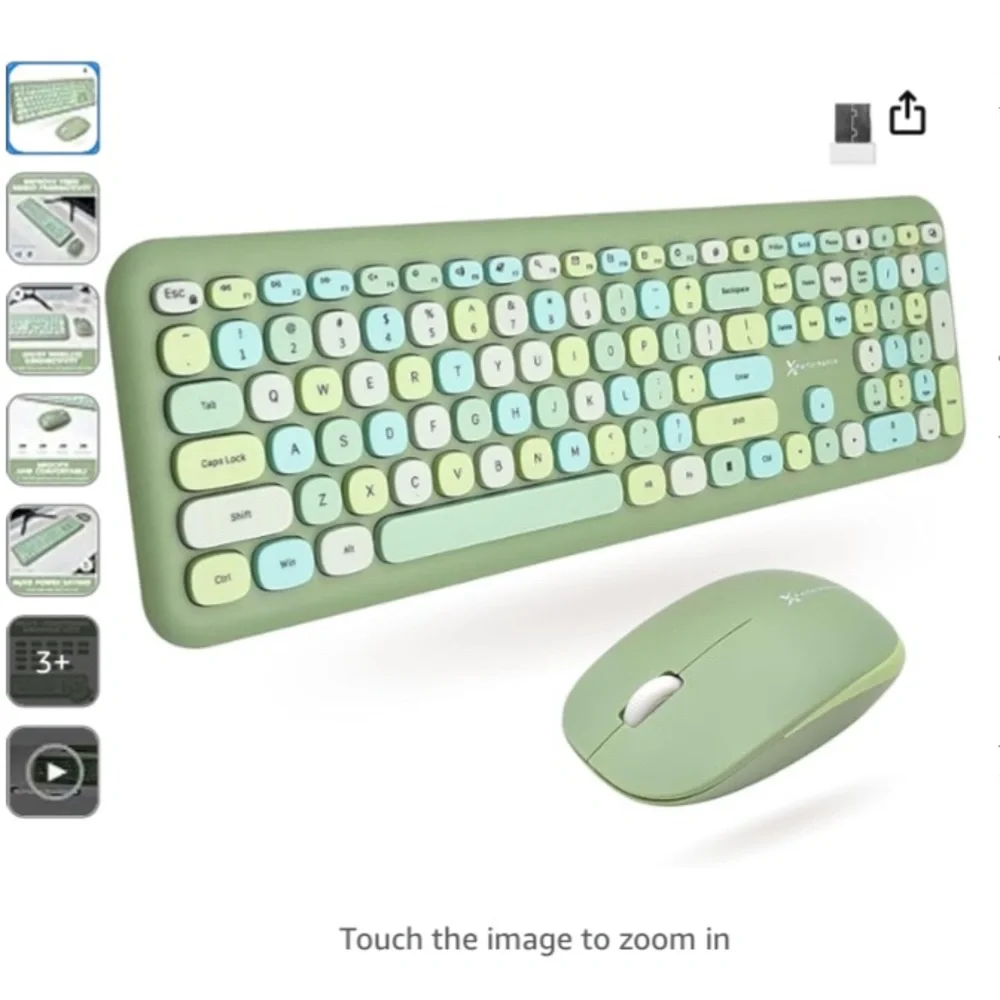 Wireless Keyboard and Mouse Set - Green